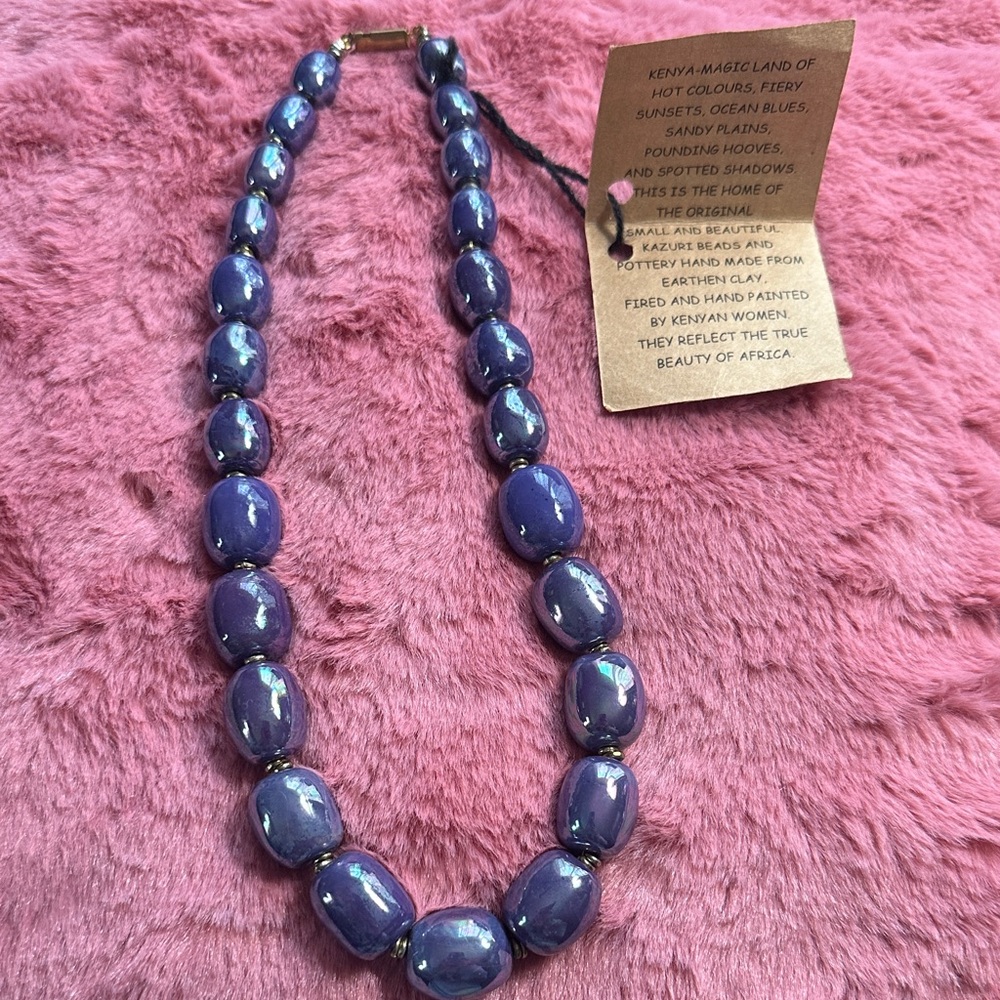 Vibrant Purple Beaded Necklace